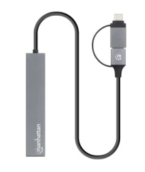 Manhattan 181006 4xUSB-A 3.2/5Gbps/Crni USB-C/USB-A HUB 4port -4