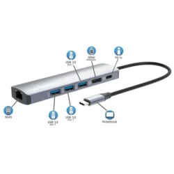 Manhattan USB-C PD 6-in-1 4K Multiport Hub-4