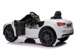 Maserati Ghibli - Licencirani Auto na akumulator sa kožnim sedištem i mekim gumama - Beli - Img 4