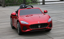 Maserati Gran Cabrio 2019 Licencirani auto na akumulator sa kožnim sedištem i mekim gumama - Crveni - Img 3