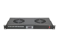 Maxpro line Ventilacioni panel-polica, dva ventilatora i termostat, 1U