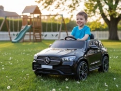 Mercedes GLE 450 AMG - Crni Licencirani Auto na akumulator sa kožnim sedištem i mekim gumama