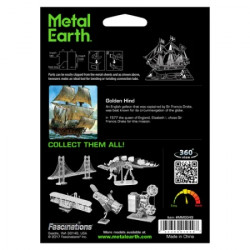 Metal Earth 3D metalna maketa - engleska galija Golden Hind ( 502466 ) - Img 2