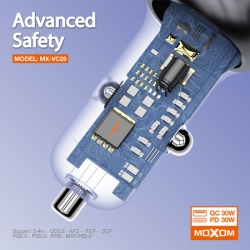 Moxom Auto punjac mx-vc29 usb-a+pd 60w crni ( A710 )-2