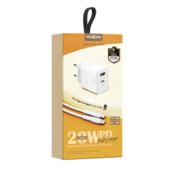 Moxom mx-hc134 20w type c na type c beli Kucni punjac  ( P1110 )-3