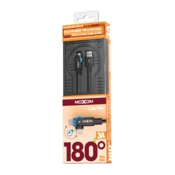 Moxom Usb data kabal mx-cb210 180 rotation 3a lightning 1.2m crni ( U2064 )-2