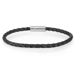 Muška santa barbara polo crna kožna narukvica l ( sbj.6.2063.l.2 )