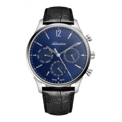 Muški adriatica portofino multifunction safir plavi srebrni elegantni ručni sat sa crnim kožnim kaišem ( a8271.5255qf ) - Img 4