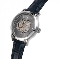 Muški maserati epoca automatik skeleton sivi srebrni ručni sat sa teget kožnim kaišem ( r8821118006 ) - Img 3