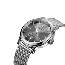 Muški maserati epoca datum sivi srebrni elegantni ručni sat sa srebrnim pancir kaišem ( r8853118002 ) - Img 3