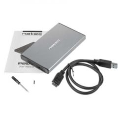 Natec Rhino go HDD/SSD external enclosure 2.5" aluminium, grey ( NKZ-1281 )  - Img 2