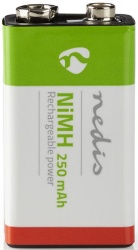 Nedis BANM9HF91B, Punjiva NiMH baterija E-Block 8,4 V DC, 250 mAh, 1 pakovanja, 6LR61