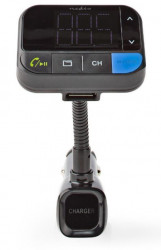 Nedis CATR102BK 3-in-1 bluetooth carkit FM-radio transmiter and USB 3.1 A punjac, LED ekran, black - Img 1