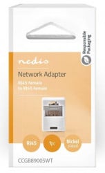 Nedis CCGB89005WT network coupler, CAT5, Unshielded, RJ45 female, straight, ABS - Img 2