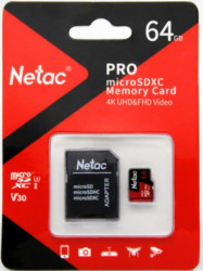 Netac micro SDXC 64GB P500 extreme pro NT02P500PRO-064G-R + SD adapter