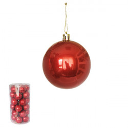 Novogodišnje ukrasne kugle 6cm - pakovanje 30 komada - Crvene ( 170526 )