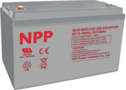 NPP NPG12V-100Ah, GEL BATTERY, C20=100AH, T16, 330x171x214x220, 27,3KG, Light grey - Img 1