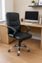 Office Elegante - Radna fotelja - Viborg (eko koža crna)