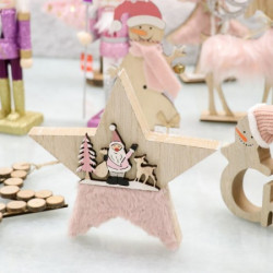 Pinky, novogodišnja dekoracija, drvena, zvezda, 19cm ( 751610 ) - Img 3