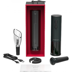 Prestigio bolsena, smart wine opener, simple operation with 2 buttons, aerator, vacuum stopper preserver, foil cutter, opens up to 80 bottl - Img 9