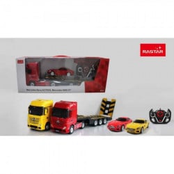 Rastar r/c 1:26 mercedes-benz actros with 1/24 scale car ( RS10995 )