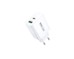 Remax 1xUSB 3.0+1xTIP C 33W RP-U122, beli Strujni Fast punjac Kiddy
