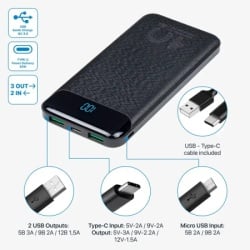 Riva Case VA 2540 10000mAh/crni, fast charger 20W Power Bank -2