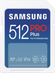 Samsung SD card 512GB, PRO Plus, SDXC, UHS-I U3 V30 Class 10 ( MB-SD512S/EU )