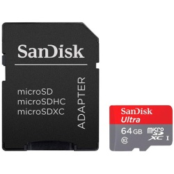 SanDisk High Endurance microSDXC 64GB + SD Adapter - for dash cams & home monitoring, up to 5,000 Hours, Full HD / 4K videos, up to 100/40