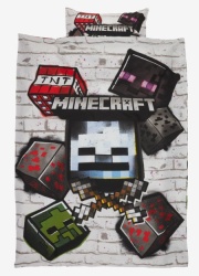 Set dečje posteljine Minecraft 140x200 siva ( 7392280 )-2