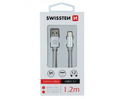 Swissten data kabl tekstil USB na tip C 1.2m srebrni - Img 2