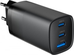 TA-UC-PDQC65-01-BK Gembird 3-port 65W GaN USB PowerDelivery fast charger, black - Img 2