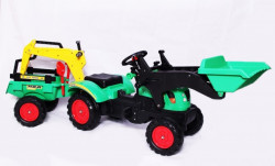 Traktor 09 na pedale sa prikolicom + prednja i zadnja kašika - Zeleni ( BJ 3009 ) - Img 2