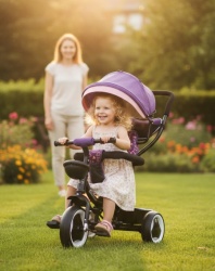 Tricikl Guralica MONI model 431 sa rotirajućim sedištem i točkovima od Eva pene - Ljubičasta