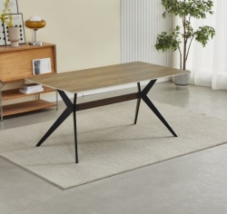 Trpezarijski sto Urban Hrast keramička ploča/Crne metalne noge 1600x900x76mm ( 770-108 )