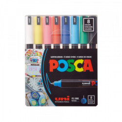 Uni-Ball pc-3m posca marker uni set /0.7mm 8 kom osnovne boje ( H877 )  - Img 1