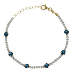 Victoria cruz shine sapphire gold narukvica sa swarovski kristalima ( a4667-08dp )