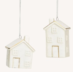 Viter novogodišnji ukras kućica od porcelana ( 10043566 )