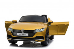 Volkswagen Arteon Licencirani auto za decu na akumulator sa kožnim sedištem i mekim gumama - Zlatni - Img 5
