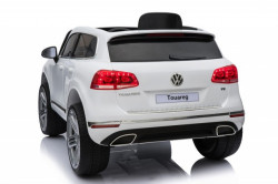 Volkswagen Touareg Licencirani auto na akumulator sa kožnim sedištem i mekim gumama - Beli - Img 7