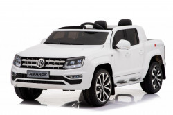 VW Amarok 2018 Licencirani auto na akumulator sa kožnim sedištem i mekim gumama - Beli