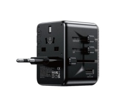 Wekome WP-U69 Univerzalni Strujni GaN punjač, 5-porta USB (3.0 i 4 x 3.1 tipC-EU/UK/AU/US/JAP) 65W, crni
