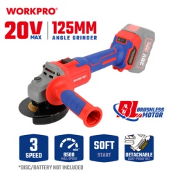 Workpro wp392004 aku. ugaona brusilica bez četkica 125mm, 20v – ( wp392004 )