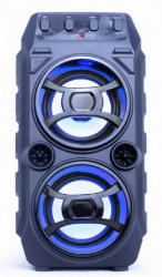 x-SPK-BT-13 Gembird Portable Bluetooth karaoke speaker 2x5W, FM, USB, SD, MIC 6,35mm, LED,black - Img 4