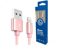 Xwave USB kabl/USB 2.0(tip A)- LIGHTNING(iPHONE kompatibilni)/dužina 2m/3A/Aluminium/roze zlatni upleteni ( USB za iPhone 2m 3A Al /rose go - Img 2