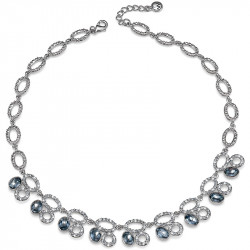 Ženska oliver weber night silver night ogrlica sa swarovski plava kristalom ( 11402 )
