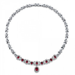 Ženska oliver weber princess siam ogrlica sa swarovski crvenim kristalima ( 12032.208 )