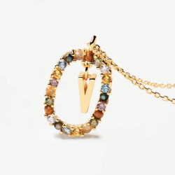 Ženska pd paola letter v zlatna ogrlica sa pozlatom 18k ( co01-281-u ) - Img 2