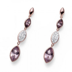 Ženske oliver weber concept violet roze zlatne mindjuše sa ljubičastim swarovski kristalima ( 22802rg ) - Img 4