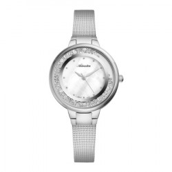 Ženski adriatica precious swarovski srebrni beli elegantni ručni sat sa srebrnim pancir kaišem ( a3720.514fqz ) - Img 4